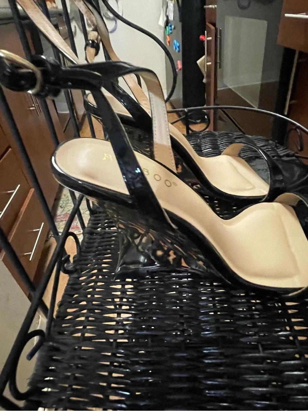 Black Patent Slingback Women's Heels made by Bamboo. Size 7 worn once